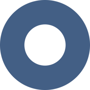Blue circular ring with a hollow center (donut shape) on a white background