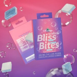 Bliss Bites 200mg Hash Rosin Chocolate Layered Gummies Blue Razz product image