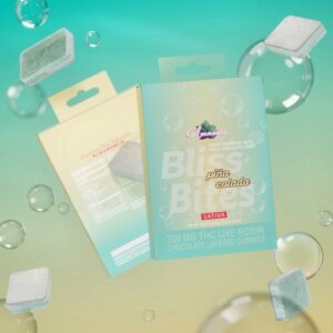 Bliss Bites 200mg Hash Rosin Chocolate Layered Gummies Pina Colada product image