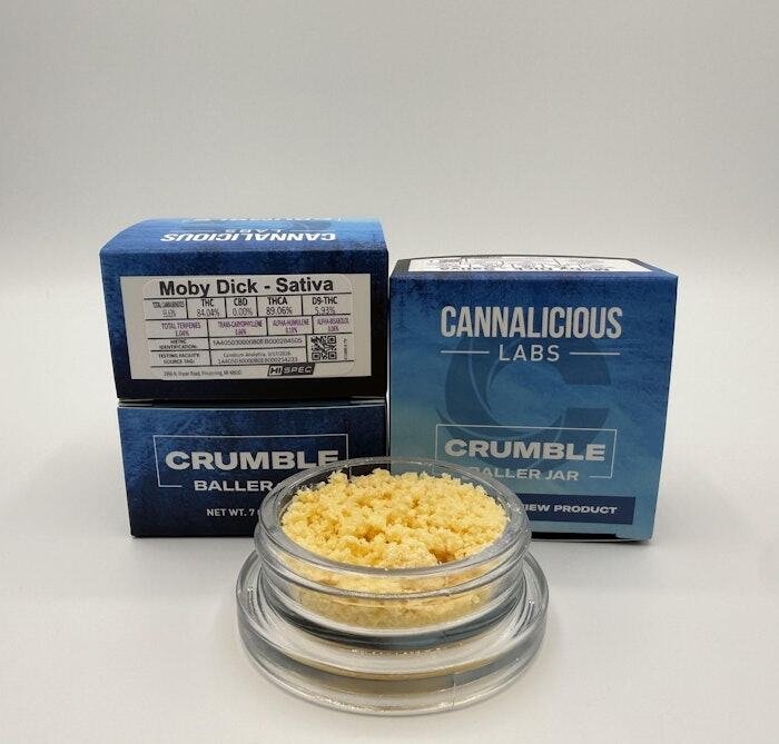 Cannalicious 7g Crumble Baller Jar Moby Dick Cannalicious 7g Crumble Baller Jar Moby Dick product image
