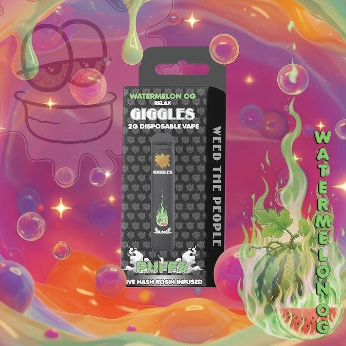 Giggles 2g Live Rosin Disposable Watermelon OG Giggles 2g Live Rosin Disposable Watermelon OG product image