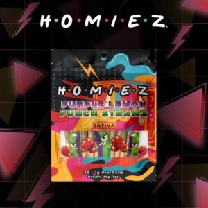 Homiez 28 Pack 1g Prerolls Purple Lemon Punch Strawz (28-pack) product image