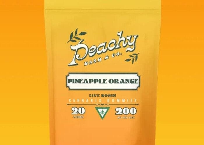 Peachy Hash Co 200mg Live Rosin Gummies Pineapple Orange Peachy Hash Co 200mg Live Rosin Gummies Pineapple Orange product image