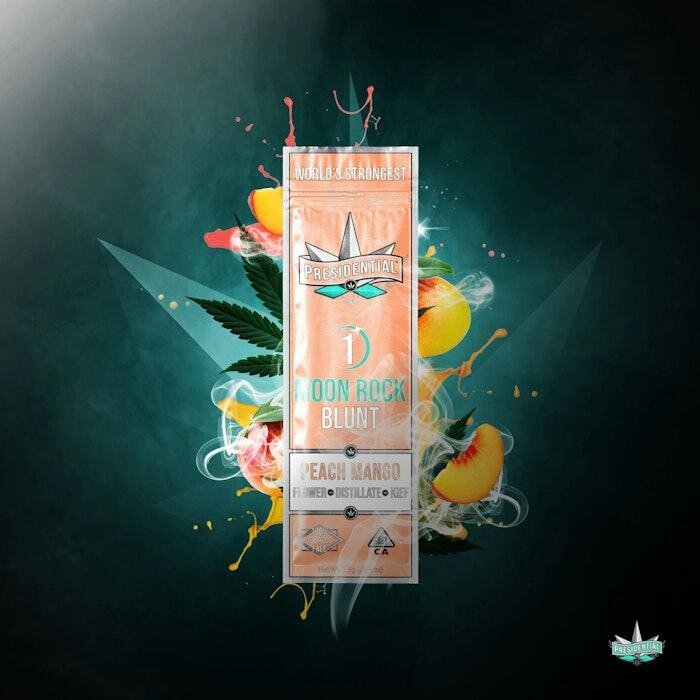 Presidential 1 5g Moon Rock Infused Blunt Peach Mango - Cali Exotics Bud Shop | California Cannabis Dispensary Presidential 1 5g Moon Rock Infused Blunt Peach Mango product image